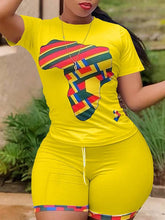 Set aus T-Shirt und Shorts mit Afrika-Karte – Ausverkauf